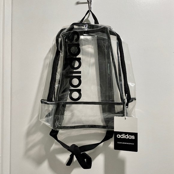 adidas Handbags - NWT Adidas Clear Linear PVC Free Media Pocket Padded Shoulder Straps Backpack